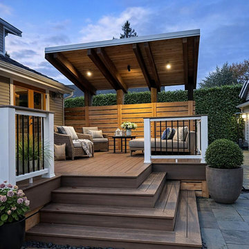 3D Rendering - Covered Pergola Lounge with Hedge Wall Concept