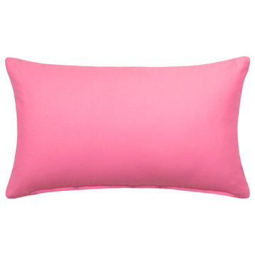 Solid Pink Accent, Throw Pillow Cover, 12"x20"