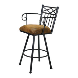 Aldine Swivel Bar Stool in Lava Text/Mayflower Cocoa - Bar Stools And Counter Stools