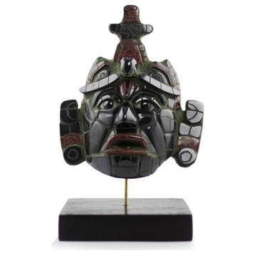 NOVICA Maya King Of Tikal And Jade Mask  (Large)