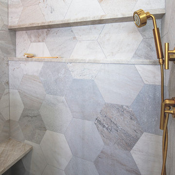 Hexagon Stone Beach Bathroom