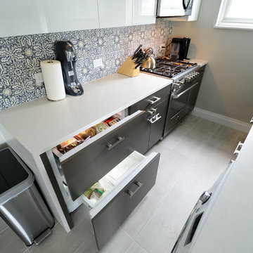 East End Apartment Remodel | Kitchen- Concealed Freezer Drawers