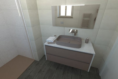 Foto di una piccola stanza da bagno con doccia design