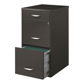 Letter/Legal Size Pemberly Row 11.8 Narrow 3 Drawer Metal Mobile File Cabinet with Lockable Drawers and Wheels in White 