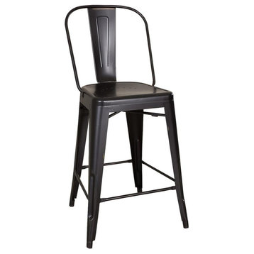 Bow Back Counter Chair - Black (RTA)