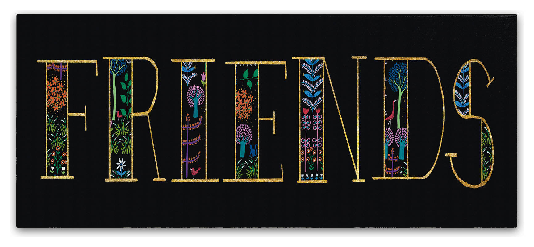Wild Apple Portfolio 'Bright Folklore Friends' Canvas Art, 24"x10"