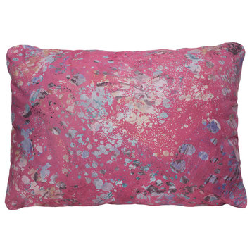 Rectangular Leather Throw Pillow, Rose Quartz