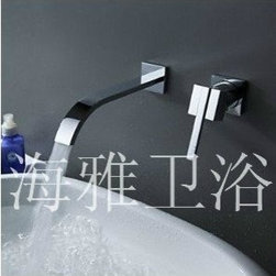 Contemporary Brass Waterfall Bathroom Sink Faucet (Wall Mount) 1011 - Bathroom Sink Faucets