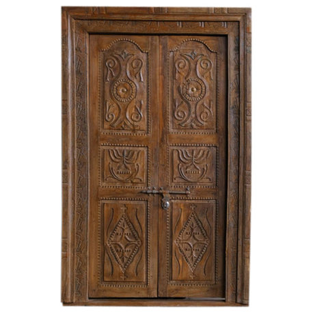 Consigned Antique Indian Doors Rustic Teak Wood Vintage Farmhouse Doors