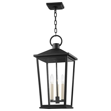 Soren 3 Light Large Exterior Lantern, Textured Black
