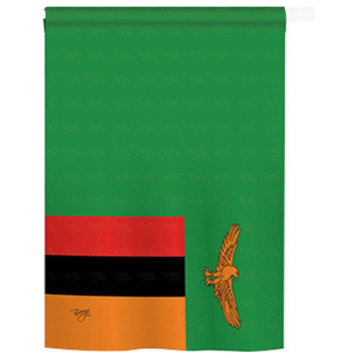 Zambia 2-Sided Vertical Impression House Flag