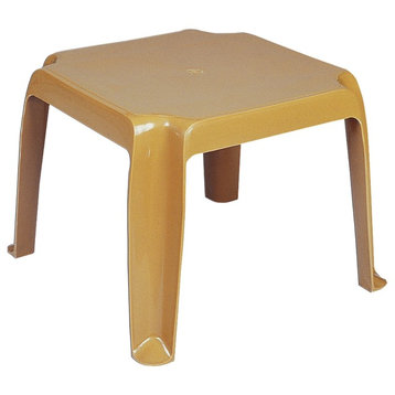 Sunray Resin Square Side Table Teak, Brown, Set of 2