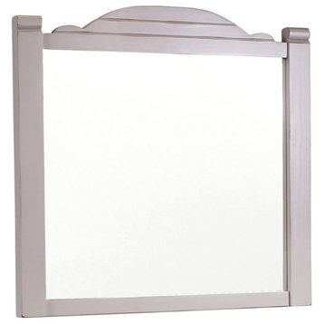 Sunset Trading Coastal Charm Solid Pine Wood Mirror in Passion Gray