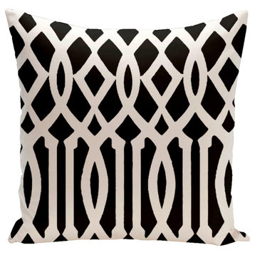 Trellis Decorative Pillow, Black, 18"x18"