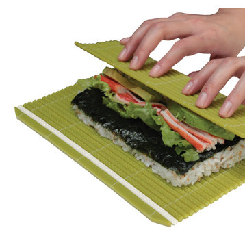 Hasegawa Makisu Beige Bamboo Mat, Ideal To Make Sushi Rolls, 10 x 12-Inch.