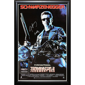 Terminator 2: Judgement Day Signed Movie Poster, Custom Frame