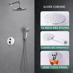 Sliver Chrome Finished Brass Bathroom Concealed Installation Rainfall Shower Set TSC530 - Tub And Shower Faucet Sets