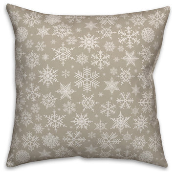 Snowflake Pattern 20"x20" Throw Pillow Cover