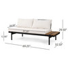 Cody Outdoor Acacia Wood 5 Seater Sectional Sofa Set with Cushions