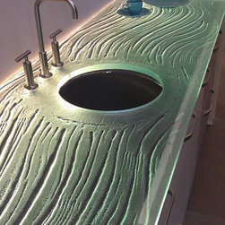 "Wave" Glass Countertop - Kitchen Countertops