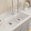 BOCCHI 1602-507-0126 Granite 33" 60/40 Double Bowl Kitchen Sink in Milk White