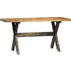 Counter Table PUEBLA Antique Black Paint Natural Distressed Solid