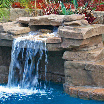 RicoRock Pool Waterfall & Loveseat Grotto
