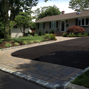 Ranch House Driveway and Front Entry Paving installation