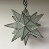 Moravian Star Light, Frosted Glass With Silver Trim, 15" Diameter, With Mount Ki