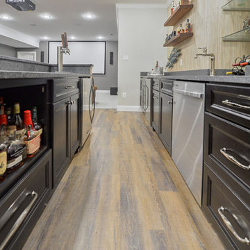 Finished Basement with Fully Equipped Bar and Home Theater