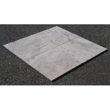 Raja Pink Granite Tiles, Sandblasted Finish, 12"x12", Set of 40
