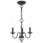 Livex Lighting - Traditional Mini Chandelier, Black - With traditional beauty, the Windsor chandelier lends itself to being featured in any modern home. Featuring black finish, this three light mini chandelier evokes elegant character. Highlighted with brushed nickel accent, the design of this chandelier is sure to stand out as an exquisite feature.