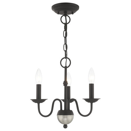 Traditional Mini Chandelier, Black