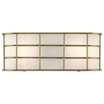 Livex Lighting - Blanchard 2-Light Antique Brass ADA Sconce - The Blanchard sconce will add refined style and a hint of mystery to your d�cor. The antique brass finish and an oatmeal handcrafted hardback shade create warm illumination, while soft light brings to life the intricate fretwork pattern. This double-light sconce will add a sophisticated and glamorous look to almost any interior design style. It will work great in the hallway, in the living room over the fireplace, bathroom or bedroom.