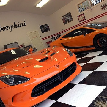 RaceDeck® Garage Floor Tile - Very Cool Home Garage with pair of V10's