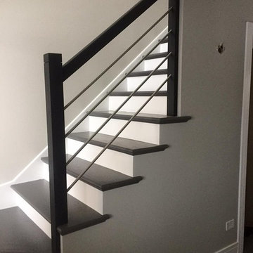 Elk Grove Village - Remodeling stairs Wood square Modern newel post and railing