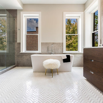 A jaw-dropping master bath provides ultimate zen
