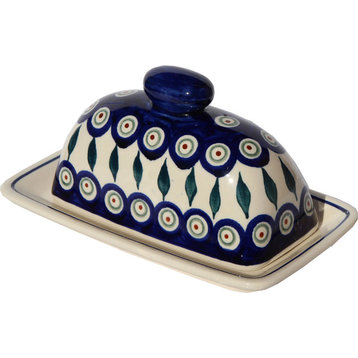Polish Pottery Butter Dish, Pattern Number: 56
