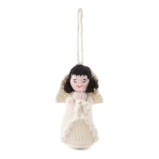 Black/Brown Bride Hand Knit Wedding Ornament Arcadia Home
