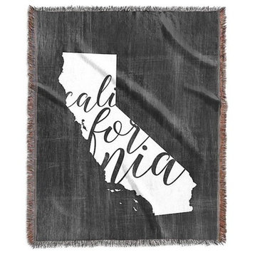 "Home State Typography, California" Woven Blanket 60"x80"