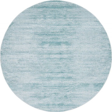 Contemporary Heights 8' Round Teal Area Rug