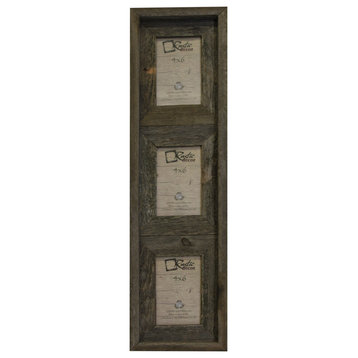 Barstow Reclaimed Rustic Barn Wood Vertical Collage Frame, 4"x6"