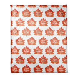 Fall Leaves Pattern 50x60 Coral Fleece Blanket - Products