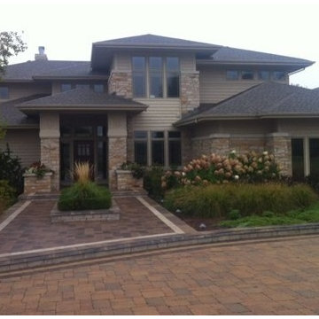 Exterior Painting: Multi Level Brick Home