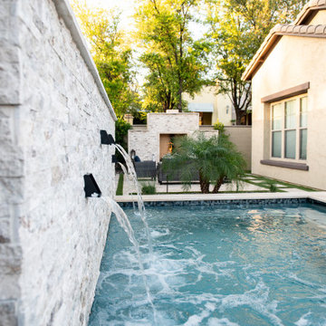 Scuppers, water feature wall