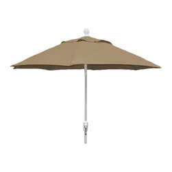 FiberBuilt Umbrellas LLC - 9 Foot Beige Patio Olefin Hexagonal Umbrella with White Finish - Outdoor Umbrellas