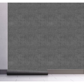GW6014 Faux Canvas Texture Peel&Stick Wallpaper Roll 20.5in W x 18ft. L, Gray