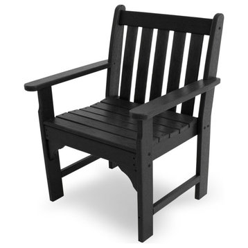 Polywood Vineyard Garden Arm Chair, Black