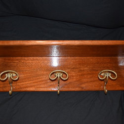 Walnut Wall-Mount Coat Rack - Coatracks And Umbrella Stands