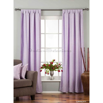 Lavender Tab Top  Velvet Curtain / Drape / Panel   - 43W x 63L - Piece